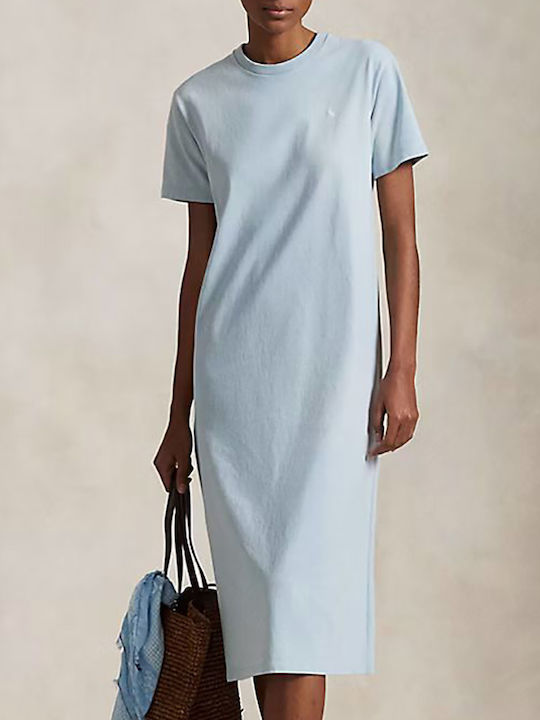 ralph lauren tee shirt dress Ralph Lauren Midi T-Shirt Dress Light Blue 211971066001