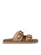 Women's Flat Sandals in Beige Color