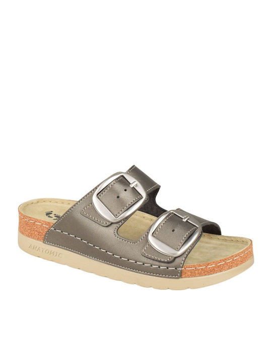 Vesna Women's Flat Sandals Anatomic in Silver C...