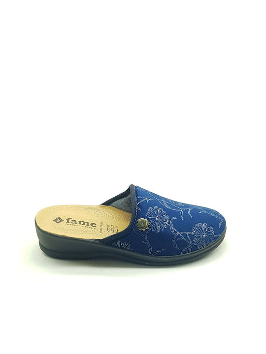 Anatomical Leather Women's Slippers Blue