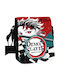 Anime Demon Slayer Logo Ανδρική Τσάντα Ώμου / Χιαστί Μαύρη