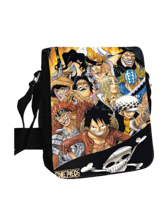 Anime One Piece Ανδρική Τσάντα Ώμου / Χιαστί Μαύρη