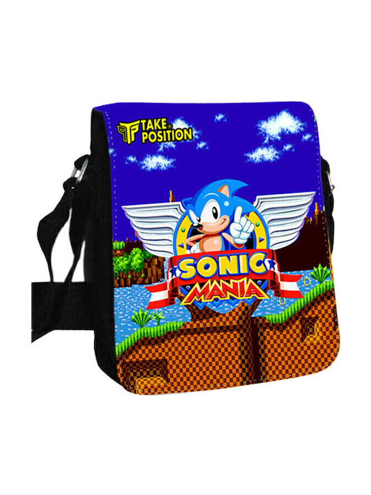 Sonic Mania Ανδρική Τσάντα Ώμου / Χιαστί Μαύρη