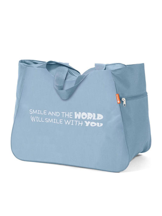 Benzi Fabric Beach Bag Light Blue
