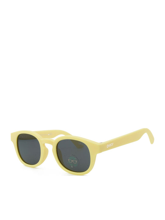 Okky Square Kids Sunglasses with Polarized Mirror Lens Yellow for 3-10 Years
