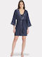 Pijadore Summer Women's Satin Robe Midnight Blue