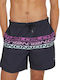 Cali Men's Swimwear Shorts Black Striped
