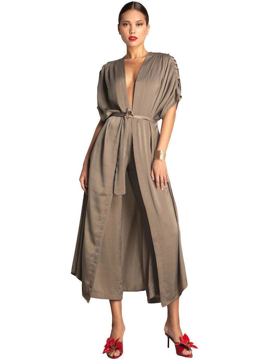 Long Women's Kimono Khaki
