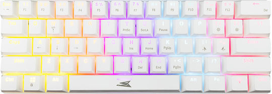Baracuda Dolphin Gaming Mechanical Keyboard 60% with Custom Red switches and RGB lighting (English US) White