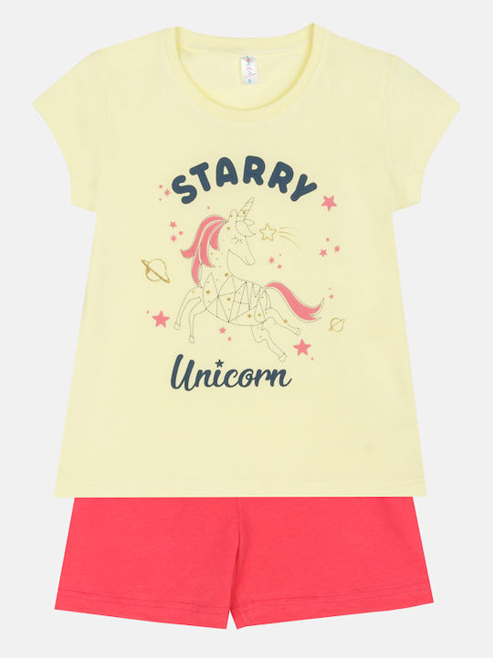Dreams by Joyce Παιδική Πιτζάμα Καλοκαιρινή Κίτρινο Starry Unicorn