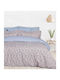 Das Home Bettwäsche-Set Halb-Doppel mit Gummiband 120x200+35cm. Casual 5427 Salmon, White 3Stück