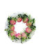 Coral White Carnation Flower Wreath Ø44cm 16/box 13-24341-1