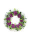 Flower Wreath Purple White Carnations Φ44cm 16/box 13-24341-3