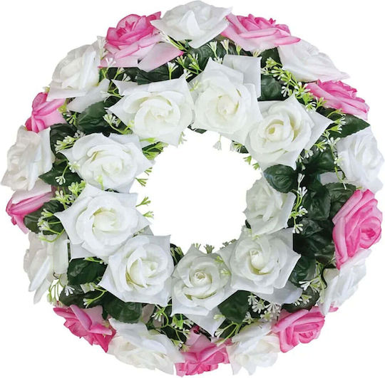 Rosenkranz aus Pink Champagne Ø46cm 16/Stück 13-24342-3