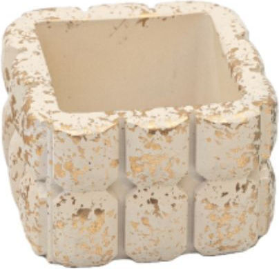 Plaster Square Cream Speckled Tealight Holder 7 X 5cm Z2018 Mak-z2018-ekrou