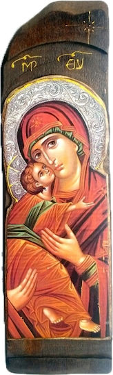 Wooden Icon Virgin Mary & Jesus Christ N9 30x10cm