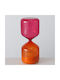 Hourglass Χειροποίητη Γυάλινη Διακοσμητική Κλεψύδρα 20 Εκ Πορτοκαλί Φουξ
