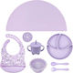 Queen Mother Rainbows Silicone Baby Feeding Set Purple 7 Pieces