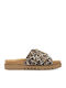 Leather Women's Flat Sandals Brown