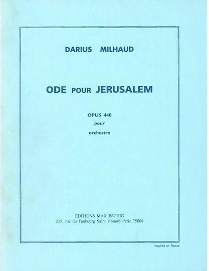 Макс Ешиг Милод – Ода за Йерусалим Op.440