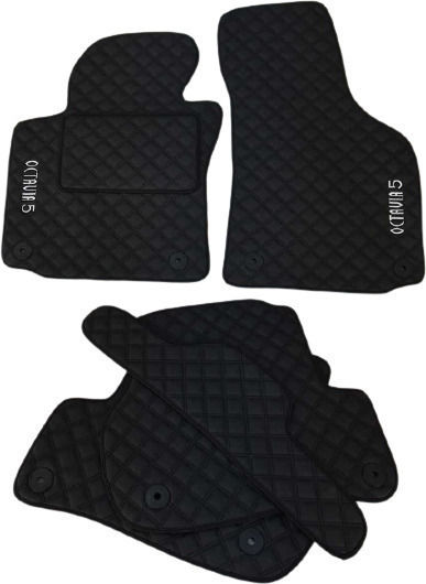 3Lines Σετ Μπροστινά και Πίσω Πατάκια 5τμχ για Skoda Octavia 2005-2013 Μαύρα