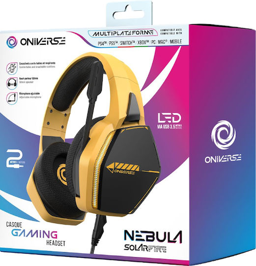 Oniverse Nebula Solarfire Over Ear Gaming Headset με σύνδεση 3.5mm Nebula Arctic White for PC / PS4 / PS5 / XBOX