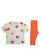 Kinder-Set mit Leggings Sommer 2Stück White-orange