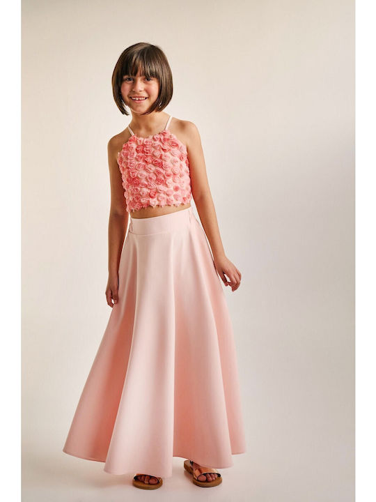 Kids' Set with Skirt Summer 2pcs Salmon - Pink