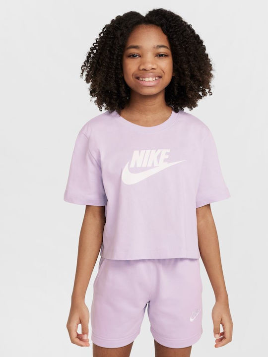 Nike Kids' Crop Top Short Sleeve Lilac Sportswear Crop Futura - Main Image