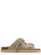 Women's Flat Sandals in Beige Color