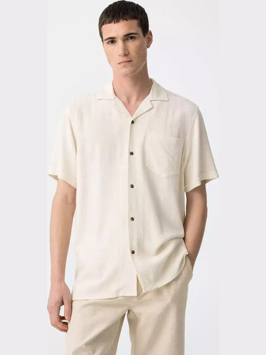 Κοντομάνικο Λινό Πουκάμισο Beige