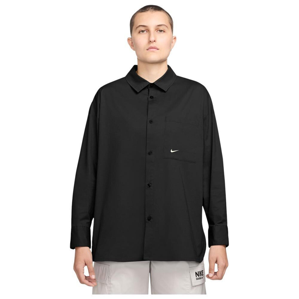Nike Sportswear Chill Poplin Women's Long Sleeve Shirt Black