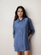 Langärmelig Damen Hemd Petrol Blue