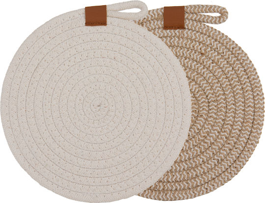 Ladelle Platzdeckchen Rund Stoff Beige 2Stück