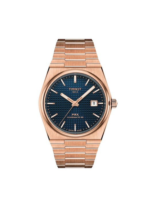 Tissot T-classic Prx Men's Watch 40mm Battery with Pink Gold Metal Bracelet