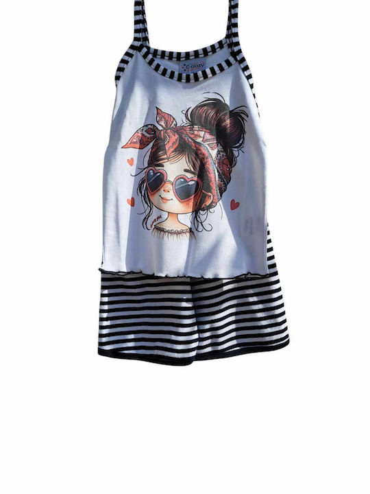 Galaxy Pijama pentru copii De vară white/blue