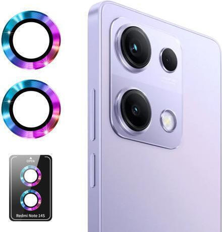 Redmi Note 14s Enkay Hat-Prince 9H Rear Camera Lens Aluminium Alloy Tempered Glass Film Colorful