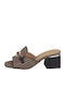 Damen Pantoletten mit Chunky Hoch Absatz in Schwarz Farbe