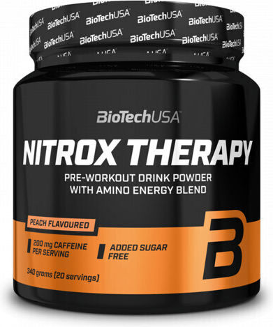 Biotech USA Nitrox Therapy Pre-workout Drink Powder With Amino Energy Blend 340gr Peach