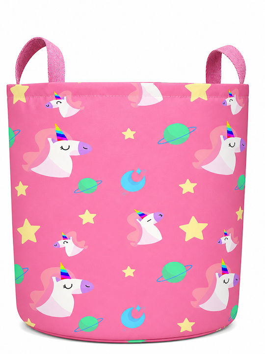 The Toy Bin Children's Folding Storage Basket made of Fabric Pink 45x45x50cm 1pcs