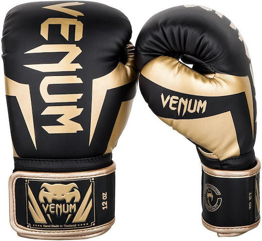 Venum Elite Boxhandschuhe aus Synthetikleder für Kampf Black/Gold