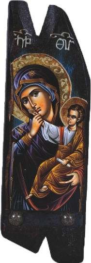 Wooden Icon of Virgin Mary & Jesus Christ N13 30x10cm