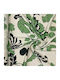 Fabric Matte Satin Black Leaf 145cm