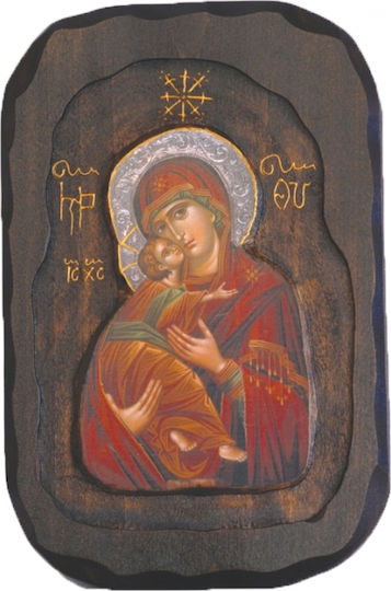 Icoană din lemn cu Fecioara Maria și Iisus Hristos O3 38x25cm