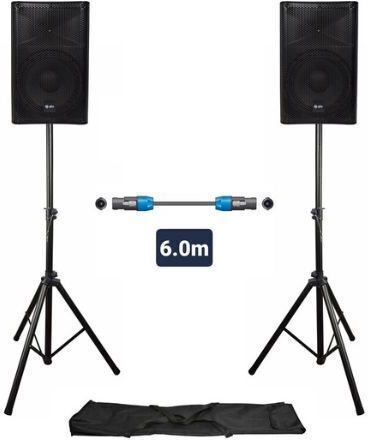QTX Sound Quest-12-set 300.510UK Powered Pair PA Speakers 800W with Woofer 10"