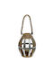 Wooden Metal Lantern Natural Φ20x24