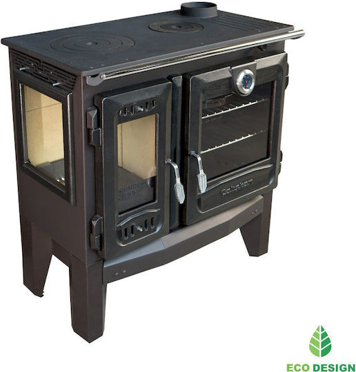 Caliskan 216-3D Steel Wood Stove with Oven 8.45kW Inox