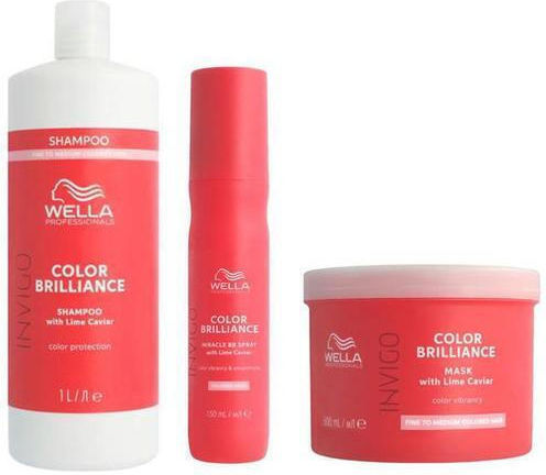Wella Invigo Color Brilliance Fine/Normal Seturi Pentru Par Tratamente Pentru Par Vopsit Cu Șampon Mască Și Spray 3 Bucăți
