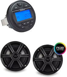 Hasda MC-100 Boat Sound System 4x with AUX / Bluetooth / USB Black
