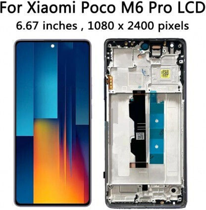 Screen with Touch Mechanism for Xiaomi Poco M6 Pro 4G (Blue)